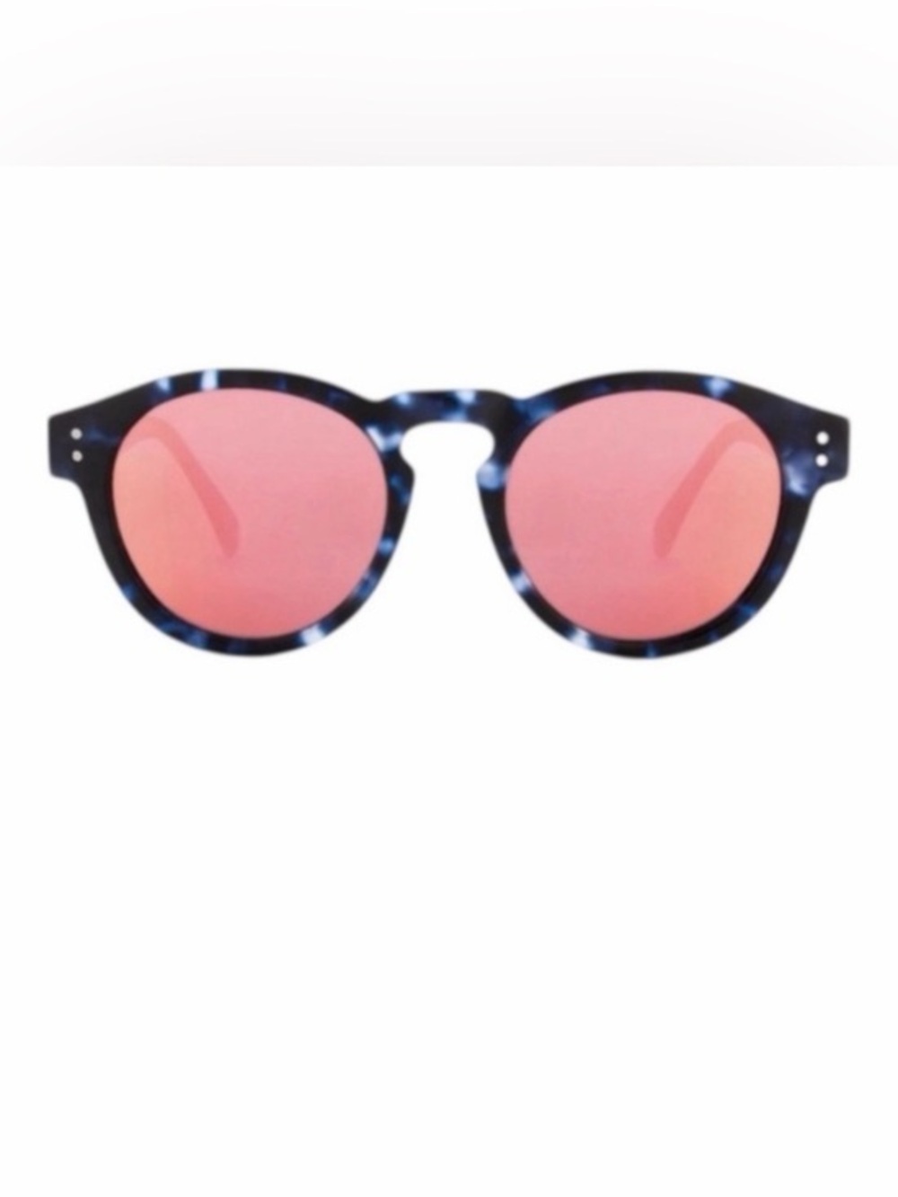 KOMONO Sunglasses NEW Blue Tortoiseshell with mirrored lens Round Clement